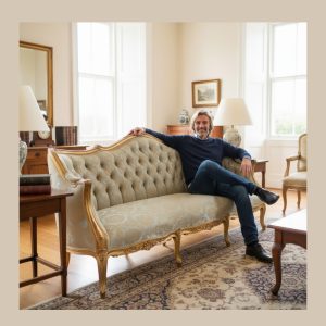 3 Seater Sofa Silk Fabric - A Tribute to French Royal Elegance