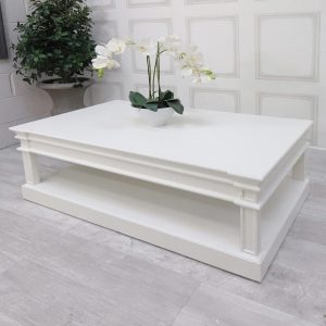 Coffee Table In French White - Oblong - Ascot Furniture Range