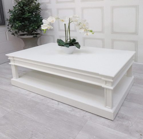 Coffee Table In French White - Oblong - Ascot Furniture Range