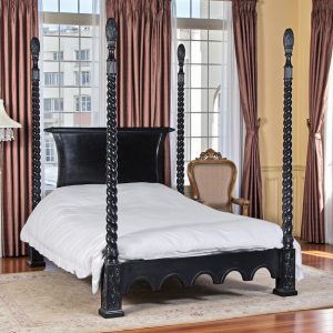 6ft Four Poster Bed - French Antique Black