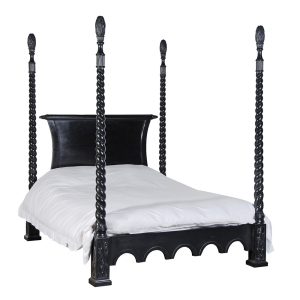 6ft Four Poster Bed - French Antique Black