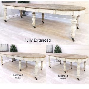 Dining Table - Reclaimed Wood Finish - Fully Extending Up to 320cm