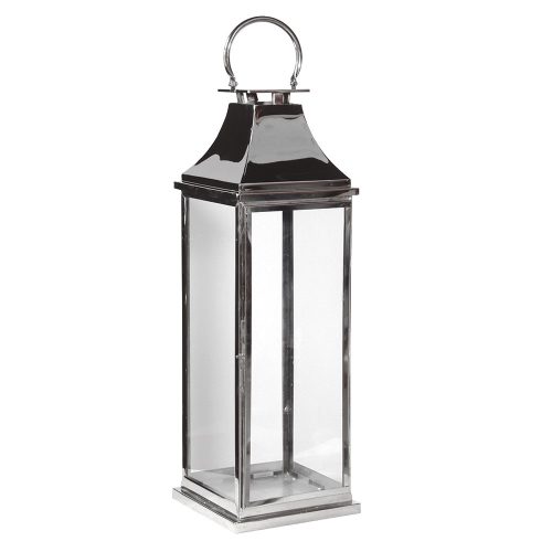 Hurricane Lantern Chrome & Glass