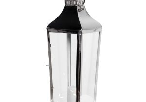 Hurricane Lantern – Floor Standing – Glass Sides Chrome Finish