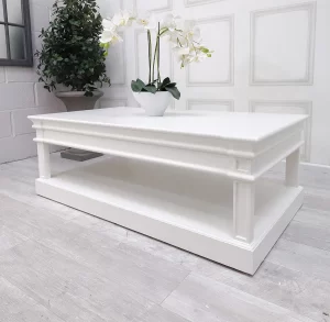 Coffee Table In French White - Oblong - Ascot Furniture Range