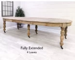 Dining Table - Reclaimed Wood Finish - Fully Extending Up to 320cm