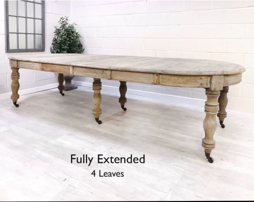 Dining Table - Reclaimed Wood Finish - Fully Extending Up to 320cm