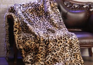 Luxury Fur Throw in Leopard Print – 140cm x 160cm