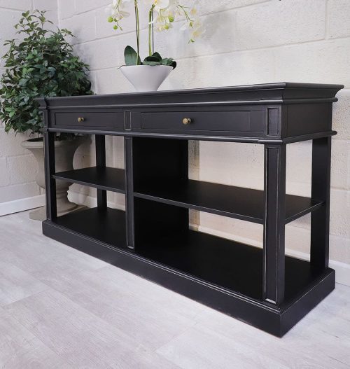 Ascot Open Shelf Buffet Sideboard - Ascot Furniture Range - Black