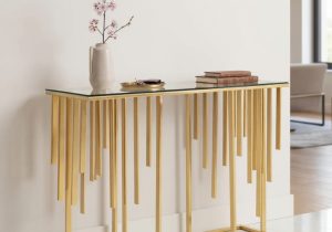 Console Table - Glass & Brass - Parma Brass Range
