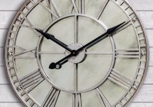 Wall Clock - Battery Operated - Silver Finish