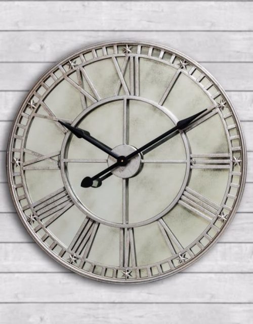 Wall Clock - Battery Operated - Silver Finish