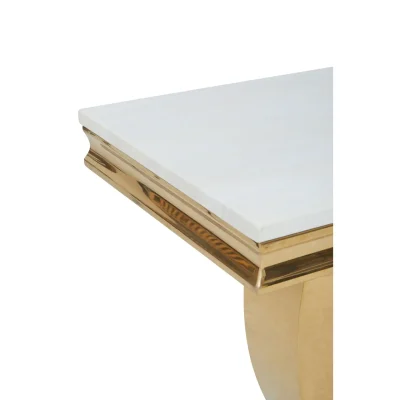 Console Table – Ivory White Marble Top – Gold Base – 120cm