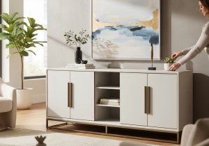 Gold & Verona Ash Sideboard - 4 door - Blackbone Range