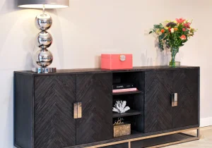 Chrome & Black Ash Sideboard
