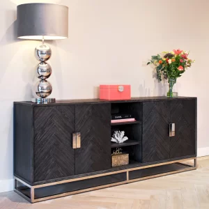 Chrome & Black Ash Sideboard