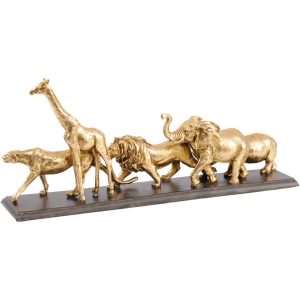 Carved Gold Multi Animal Safari