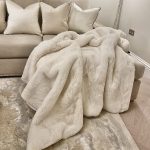 Luxury Fur Throw in Oyster Colour - 140cm x 180cm