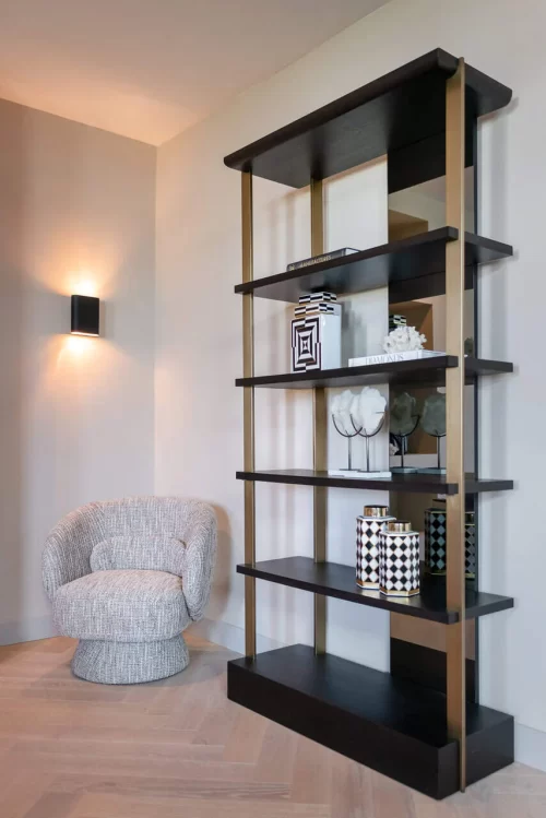 Wall Unit – Mirror Back – 4 Shelf – Charcoal Finish