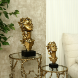 Statue 'Gold Face Lady' Antique Gold - Image 3