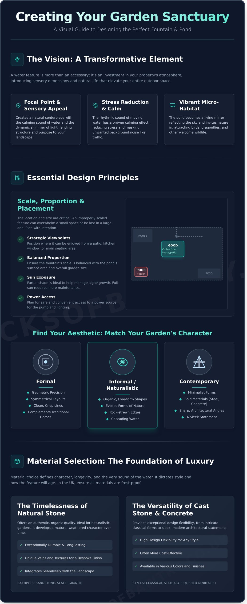 Creating Serenity: A Design Guide for a Fountain with Pond