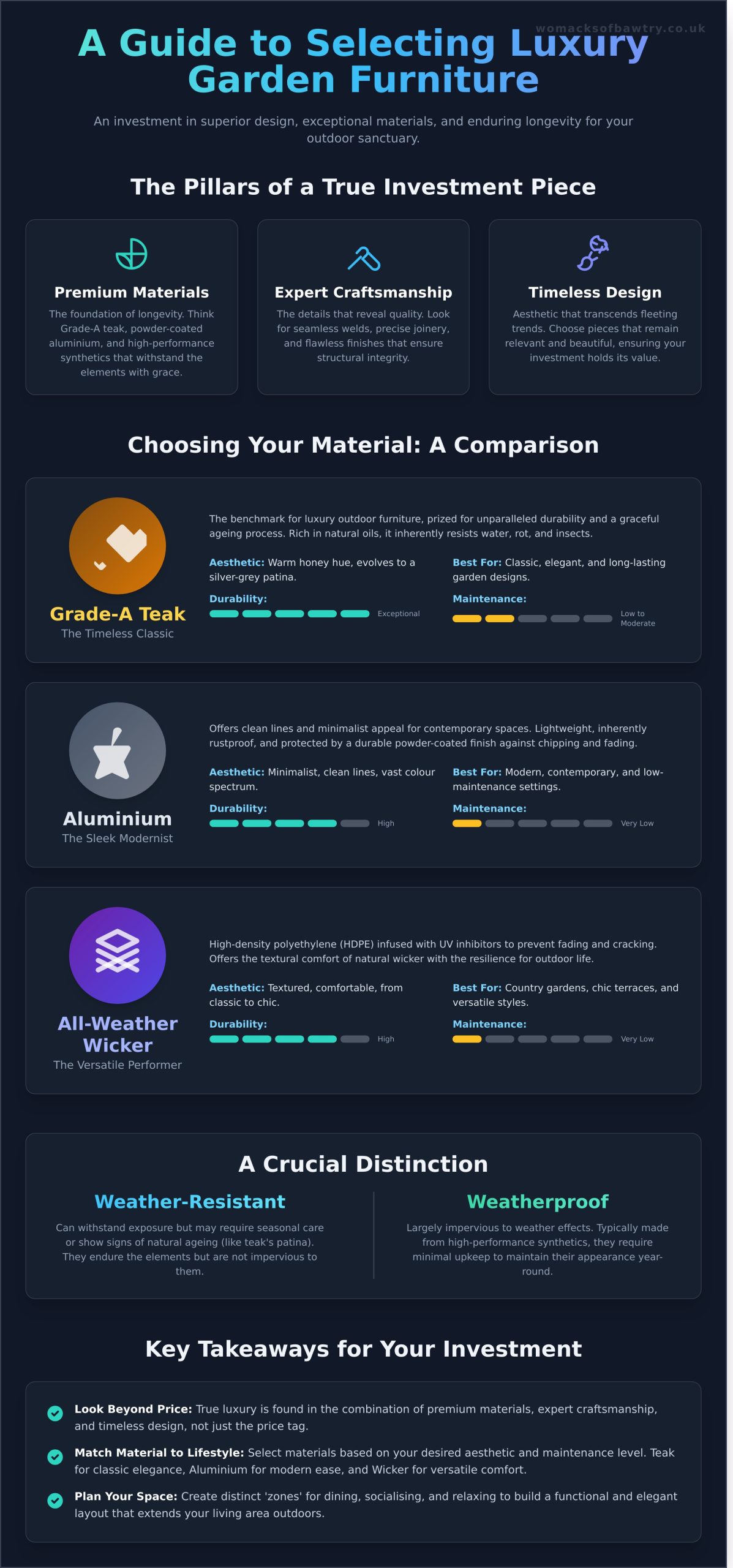 Luxury Garden Furniture: The Ultimate Guide to Designing a Refined Outdoor Space - Infographic