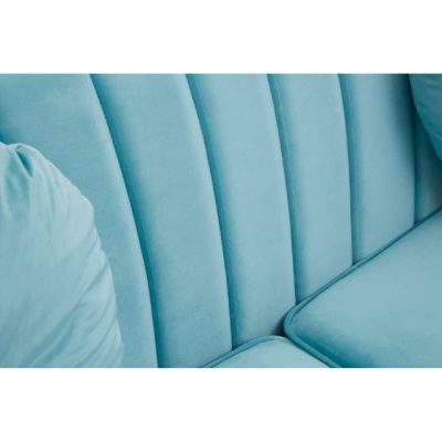 2 Seater Green ‘Kensington’ Velvet Sofa – Black Legs