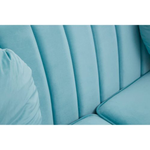 2 Seater Green ‘Kensington’ Velvet Sofa – Black Legs