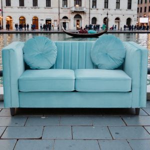 2 Seater Green 'Kensington' Velvet Sofa - Black Legs