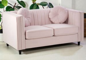 2 Seater 'Kensington' Velvet Sofa - Black Legs