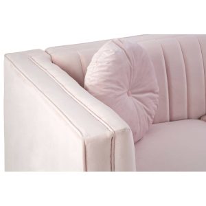 2 Seater Pink 'Kensington' Velvet Sofa - Black Legs