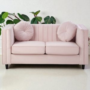 2 Seater 'Kensington' Velvet Sofa - Black Legs