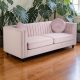 3 Seater Pink 'Kensington' Velvet Sofa - Black Legs