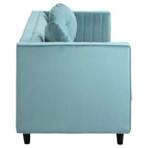 3 Seater 'Kensington' Velvet Sofa - Black Legs