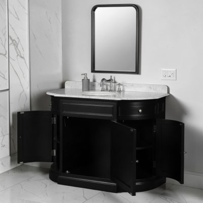 Single Sink Unit – Black Painted Birch – Marble Top