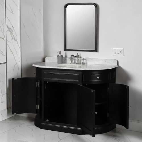 Single Sink Unit – Black Painted Birch – Marble Top