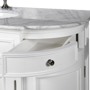 Single Sink Unit - White Painted Birch - Marble Top