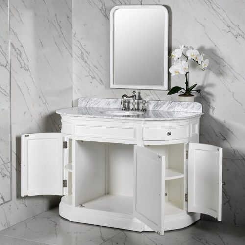 Single Sink Unit – White Painted Birch – Marble Top